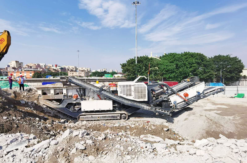 履帶式移動破碎一體機，履帶式建筑垃圾破碎機